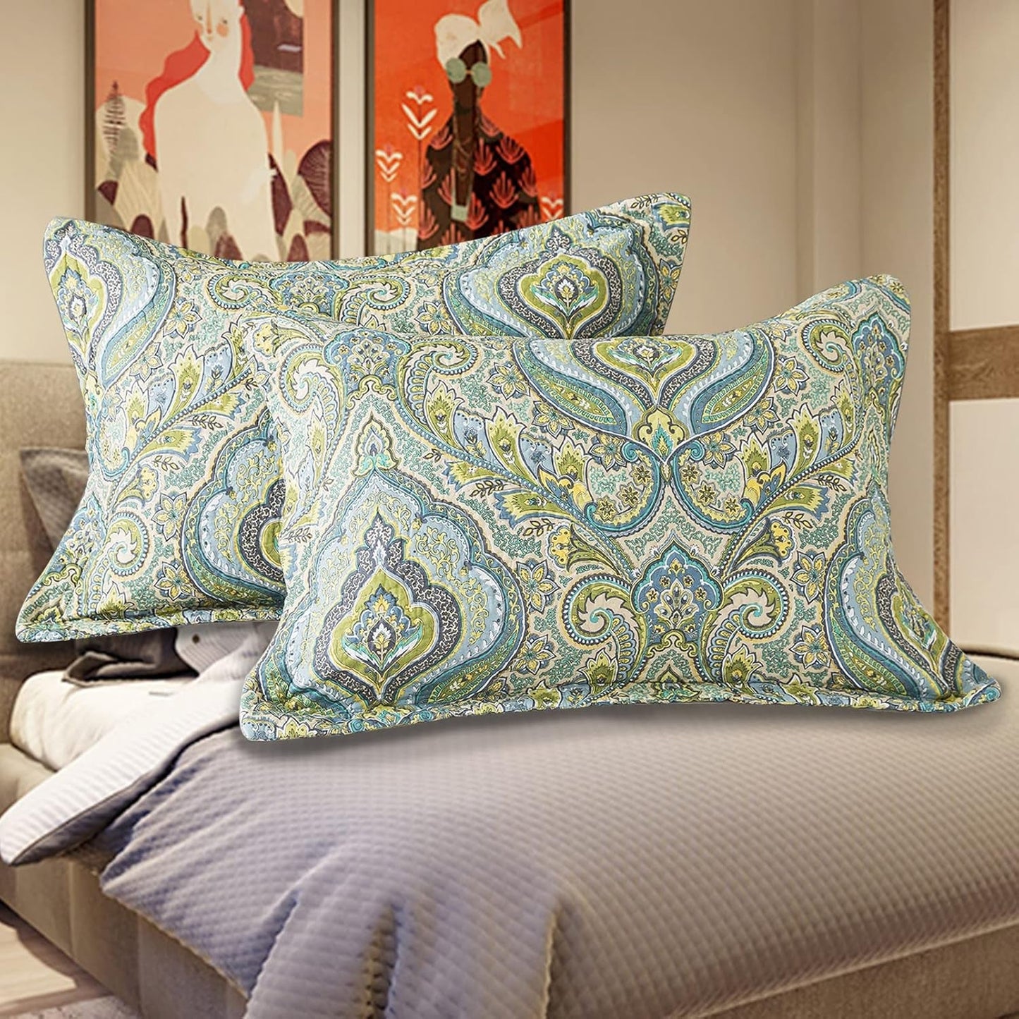 Quilts Set Bedspread Soft Quilt 1 2 Pillow Sham (Gorgeous European Floral Pattern, King (98" ¡Á 106"))