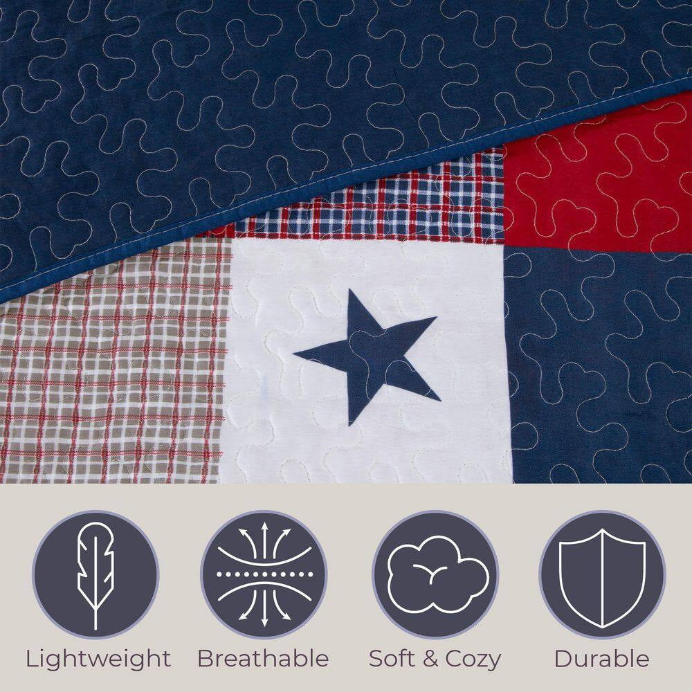 Caroline 3-Piece Blue King Quilt Set